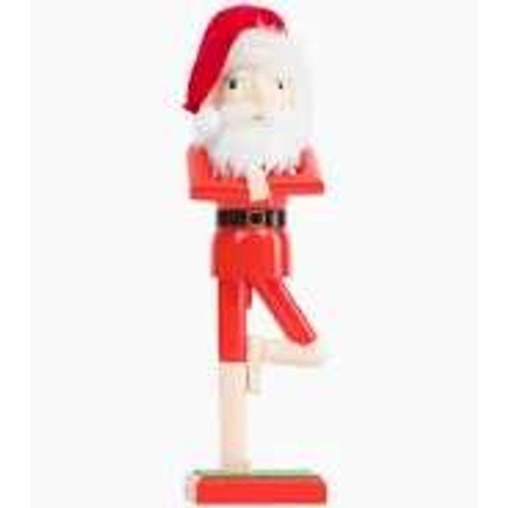 Sleigh Hill Wooden‎ Santa Claus Nutcracker Yoga Pose Christmas Decor 17 inch